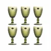 Bright Glassware Tableware Brands^Set of 6 Green Diamond Wine Glasses, 350ml