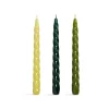 &Klevering Table Setting|Tableware Brands^Set of 3 Green Twisted Candles