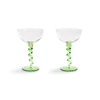 &Klevering Tableware Brands|Cocktail Making & Barware^Set of 2 Green Twisted Coupe Glasses, 300ml
