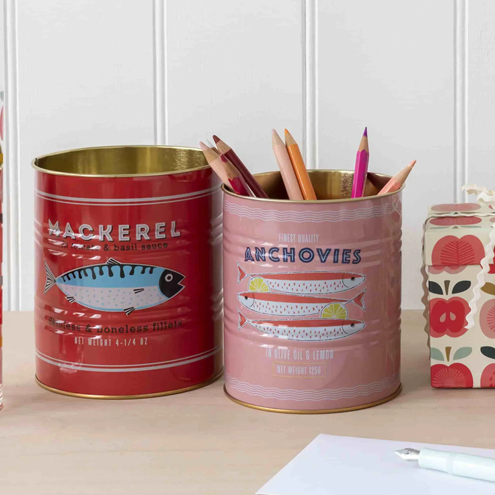 Rex London Tableware Brands^Set of 2 Mackerel & Anchovies Utensil Jars