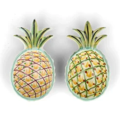 Gorky Pottery Plates|Crockery & Dinnerware^Set of 2 Mexican Hand Painted Pineapple Plates, 18cm