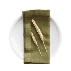 Linen Tales Table Setting|Kitchen Textiles & Clothing^Set of 2 Olive Linen Napkins