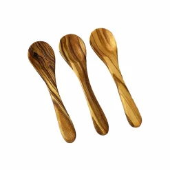 Naturally Med Tableware Brands|Cutlery^Set of 3 Olive Wood Mini Spoons