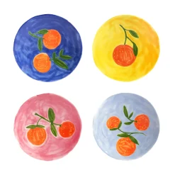&Klevering Plates|Crockery & Dinnerware^Set of 4 Orange Side Plates, 16cm