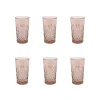 Bright Glassware Tableware Brands|Cocktail Making & Barware^Set of 6 Pink Hobstar Highball Glasses, 350ml