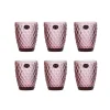 Bright Glassware Tableware Brands^Set of 6 Purple Diamond Tumblers, 270ml