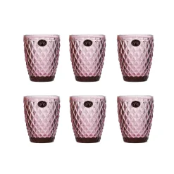 Bright Glassware Tableware Brands^Set of 6 Purple Diamond Tumblers, 270ml