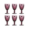 Bright Glassware Tableware Brands^Set of 6 Purple Diamond Wine Glasses, 350ml