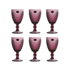 Bright Glassware Tableware Brands^Set of 6 Purple Diamond Wine Glasses, 350ml
