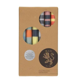 British Colour Standard Made In The Uk|Table Setting^Set of 6 Striped Dinner Candles - Warm Tones, Multicolour