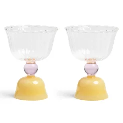 &Klevering Tableware Brands|Cocktail Making & Barware^Set of 2 Yellow Tulip Coupe Glasses, 200ml