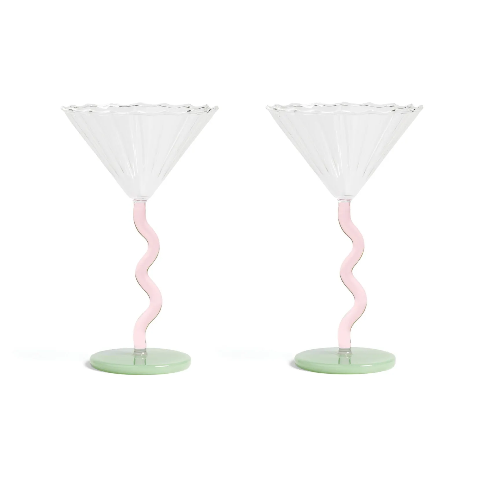 &Klevering Tableware Brands|Table Setting^Set of 2 Zig Zag Martini Glasses