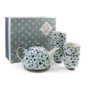 Kiji Stoneware & Ceramics Tableware Brands|Japanese Ingredients^Shizen Blue Japanese Teapot & Teacup Set
