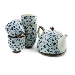 Kiji Stoneware & Ceramics Tableware Brands|Japanese Ingredients^Shizen Blue Japanese Teapot & Teacup Set