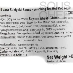 Ebara Ingredients Brands|Japanese Ingredients^Short Dated Sukiyaki Sauce - Seasoning for Hot Pot, 240ml
