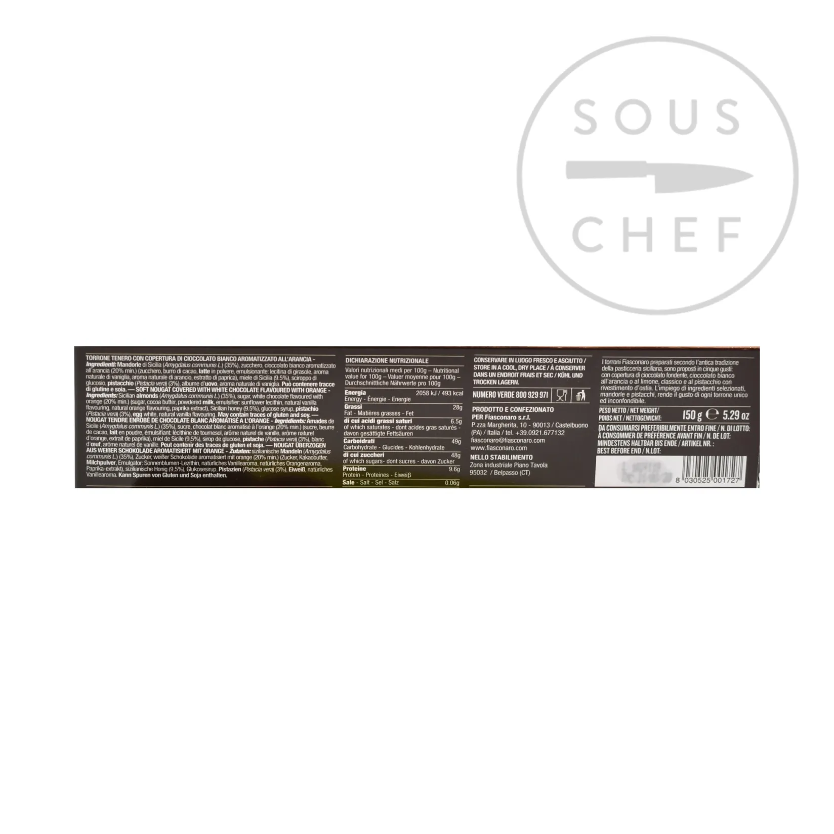 Fiasconaro Ingredients Brands|Italian Ingredients^Short Dated Sicilian Orange Torrone, 150g