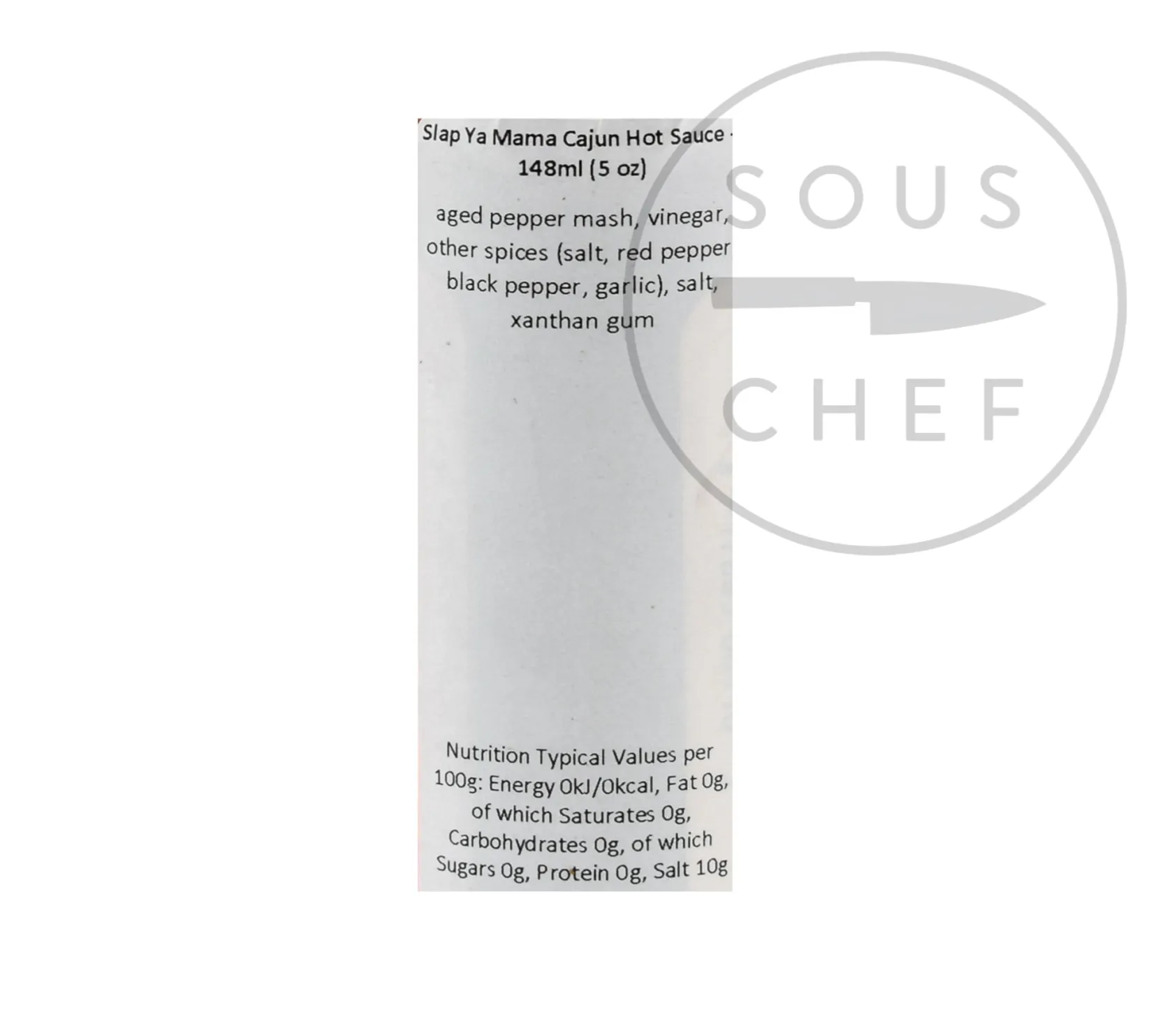 Slap Ya Mama Ingredients Brands|American Ingredients^Cajun Hot Sauce, 148ml