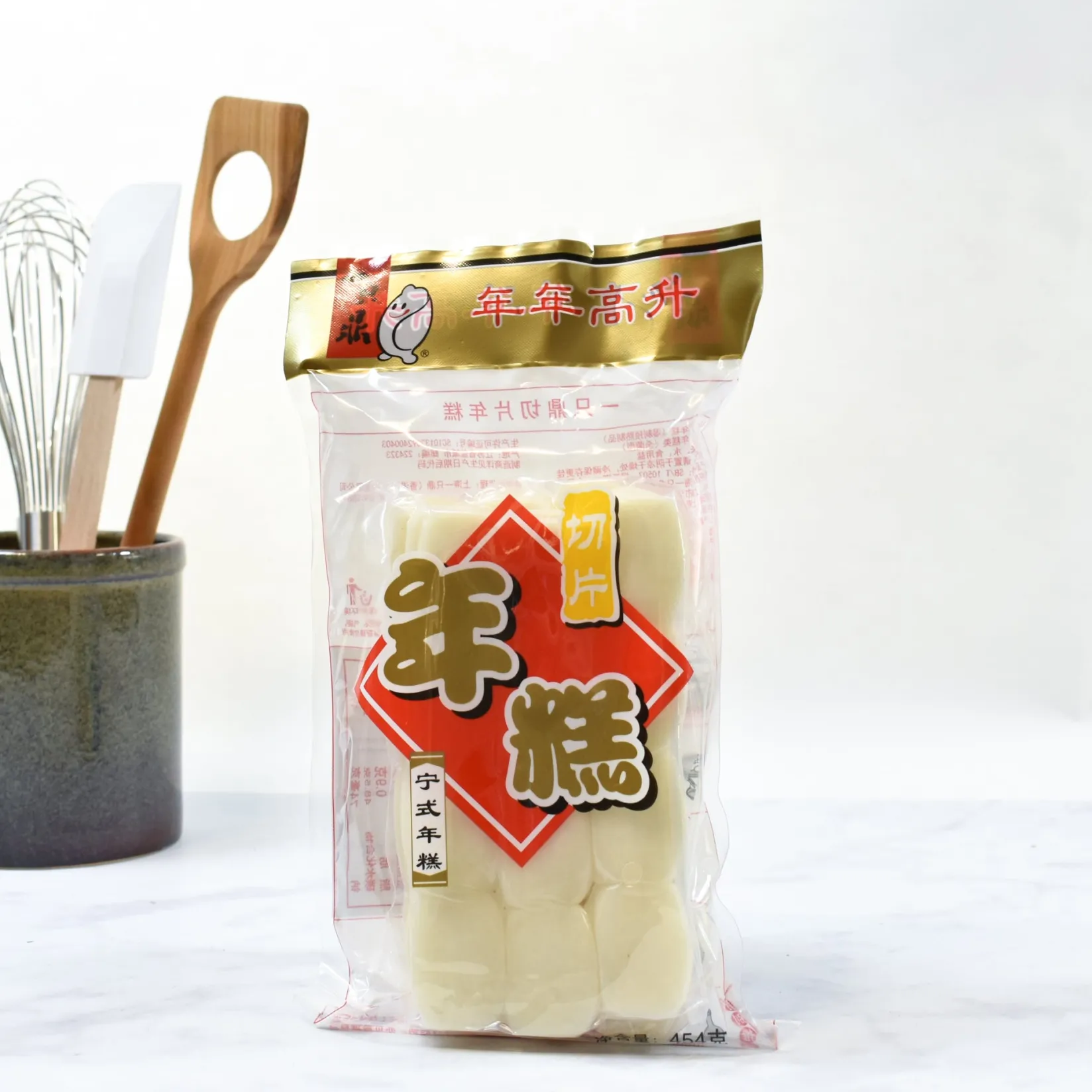 TT Chinese Ingredients|Pasta, Rice & Beans^Sliced Rice Cake for Hot Pot, 454g