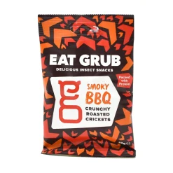 Eat Grub Ingredients Brands|Made In The Uk^Smoky BBQ Crunchy Roasted Crickets, 12g