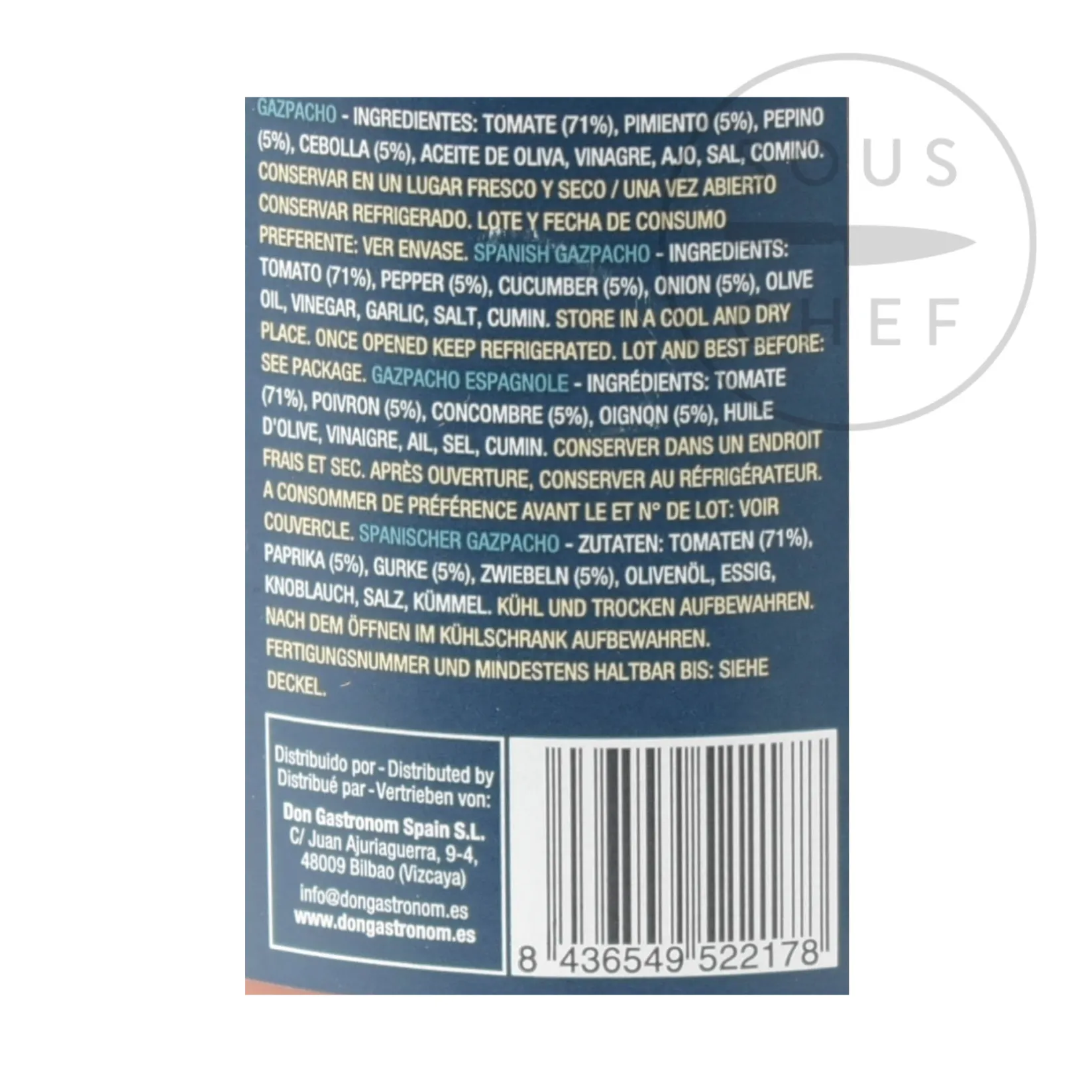 Garden Delights Ingredients Brands|Spanish Ingredients^Spanish Gazpacho, 490g