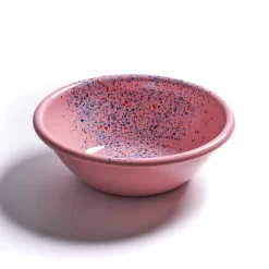 Kapka Enamel Middle Eastern Ingredients|Picnicware^Splatter Fest Enamel Bowl, Pink