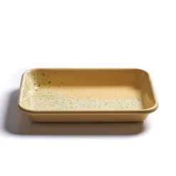 Kapka Enamel Middle Eastern Ingredients|Baking Supplies & Equipment^Splatter Fest Enamel Roasting and Serving Dish, Yellow