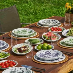 Kapka Enamel Tableware Brands|Middle Eastern Ingredients^Splatter Madness Enamel Oval Serving Plate, Green, 31cm