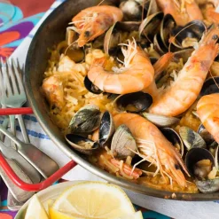 La Ideal Spanish Ingredients|Pots & Pans^Steel 12 Person Paella Pan, 40cm