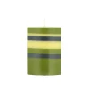 British Colour Standard Table Setting|Tableware Brands^Striped Pillar Candle, Olive & Navy, 10cm