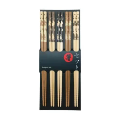 Kiji Stoneware & Ceramics Japanese Ingredients|Tableware Brands^Tan Lucky Cats Chopsticks, 5 Pairs