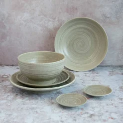 Kiji Stoneware & Ceramics Tableware Brands|Japanese Ingredients^Tatsumaki Coupe Plate, 23cm