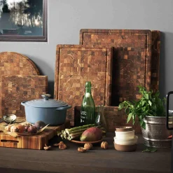 Teakhaus Kitchen Tools & Utensils|Chopping & Carving Boards^End Grain Butcher Block Rectangular Cutting Board, Medium