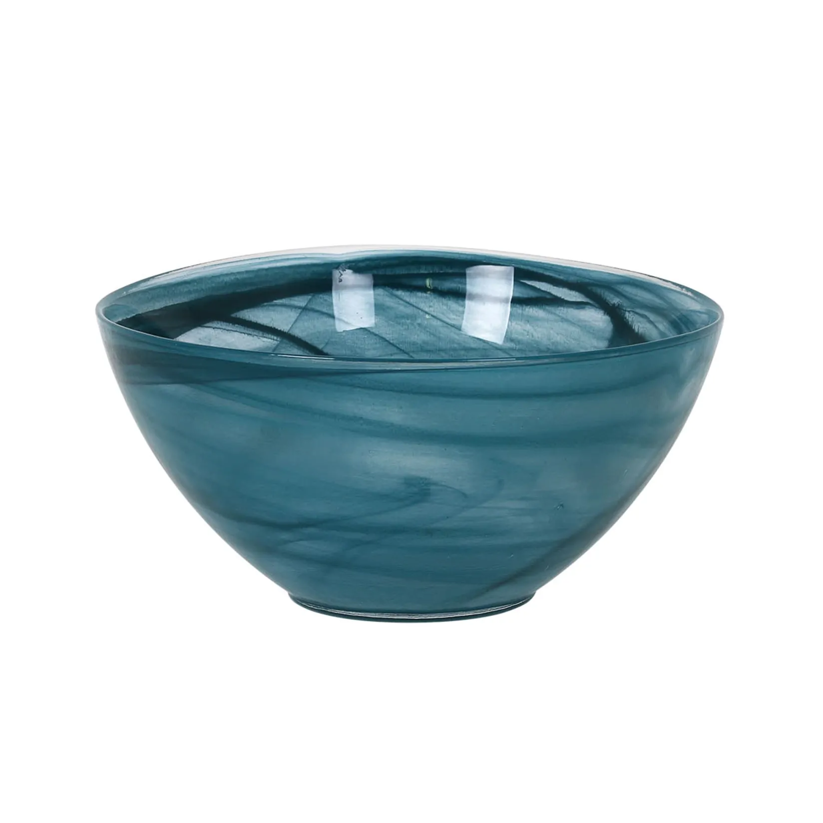 Turkish Tableware Tableware Brands|Crockery & Dinnerware^Teal Marble Glass Serving Bowl, 25cm