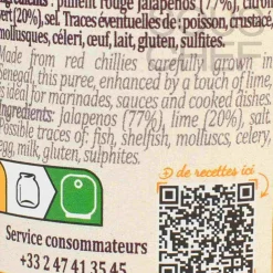 Terre Exotique Ingredients Brands|Mexican Ingredients^Red Chilli Puree with Lime, 100g