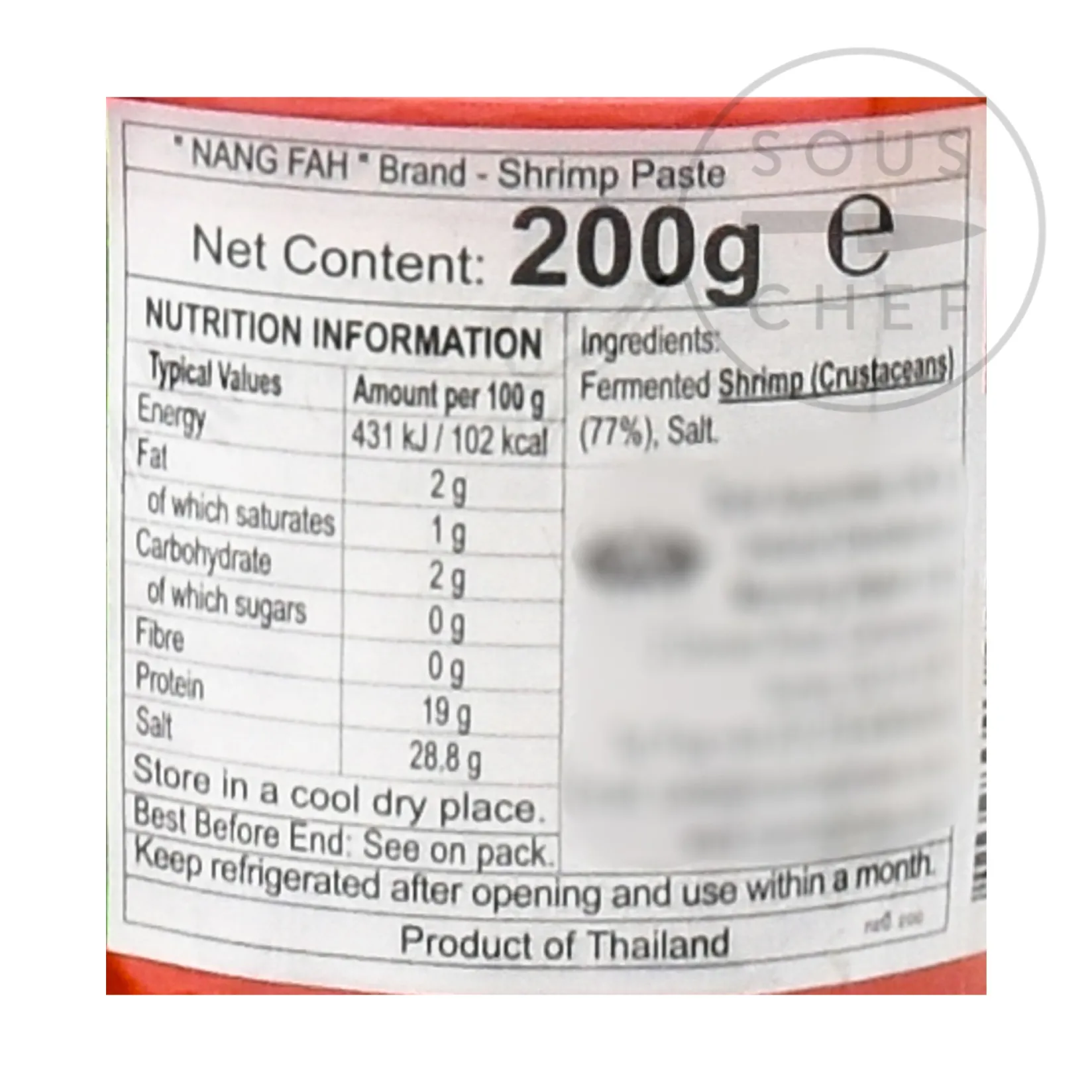 Nang Fah Southeast Asian Ingredients|Sauces & Condiments^Thai Shrimp Paste, 200g
