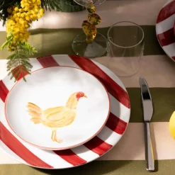 The Platera Plates|Crockery & Dinnerware^Red Stripe Porcelain Dinner Plate, 27.5cm