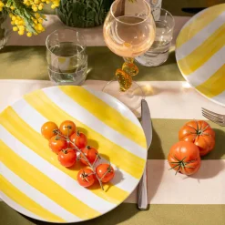 The Platera Tableware Brands|Plates^Yellow Stripe Porcelain Dinner Plate, 27.5cm