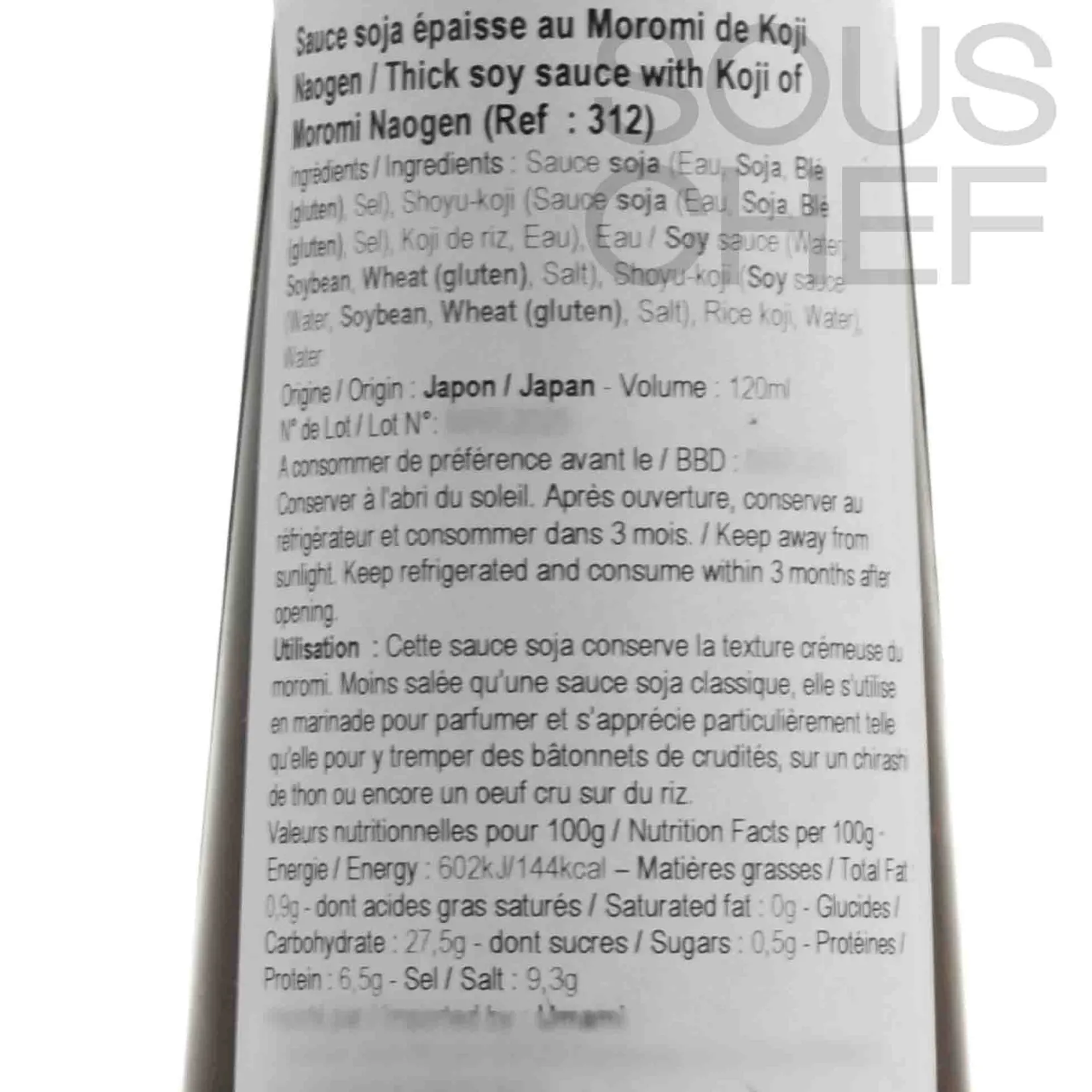NAOGEN SHOYU Ingredients Brands|Sauces & Condiments^Thick Soy Sauce with Koji of Moromi Naogen, 120ml