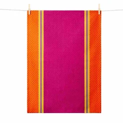 Tissage Moutet Kitchen Textiles & Clothing^Purple & Orange French Jacquard Tea Towel