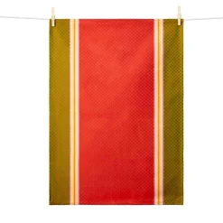 Tissage Moutet Kitchen Textiles & Clothing^Red & Green French Jacquard Tea Towel