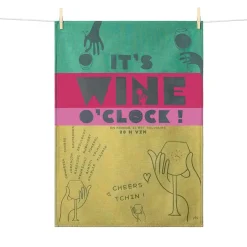 Tissage Moutet Kitchen Textiles & Clothing^Wine O'Clock French Jacquard Tea Towel