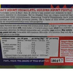 Tony's Chocolonely Ingredients Brands|Chocolate & Sweets^- Ben & Jerry's Dark Milk Brownie, 180g