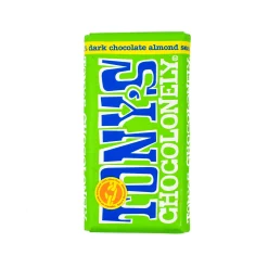Tony's Chocolonely Ingredients Brands|Chocolate & Sweets^Dark Chocolate Almonds & Sea Salt, 180g