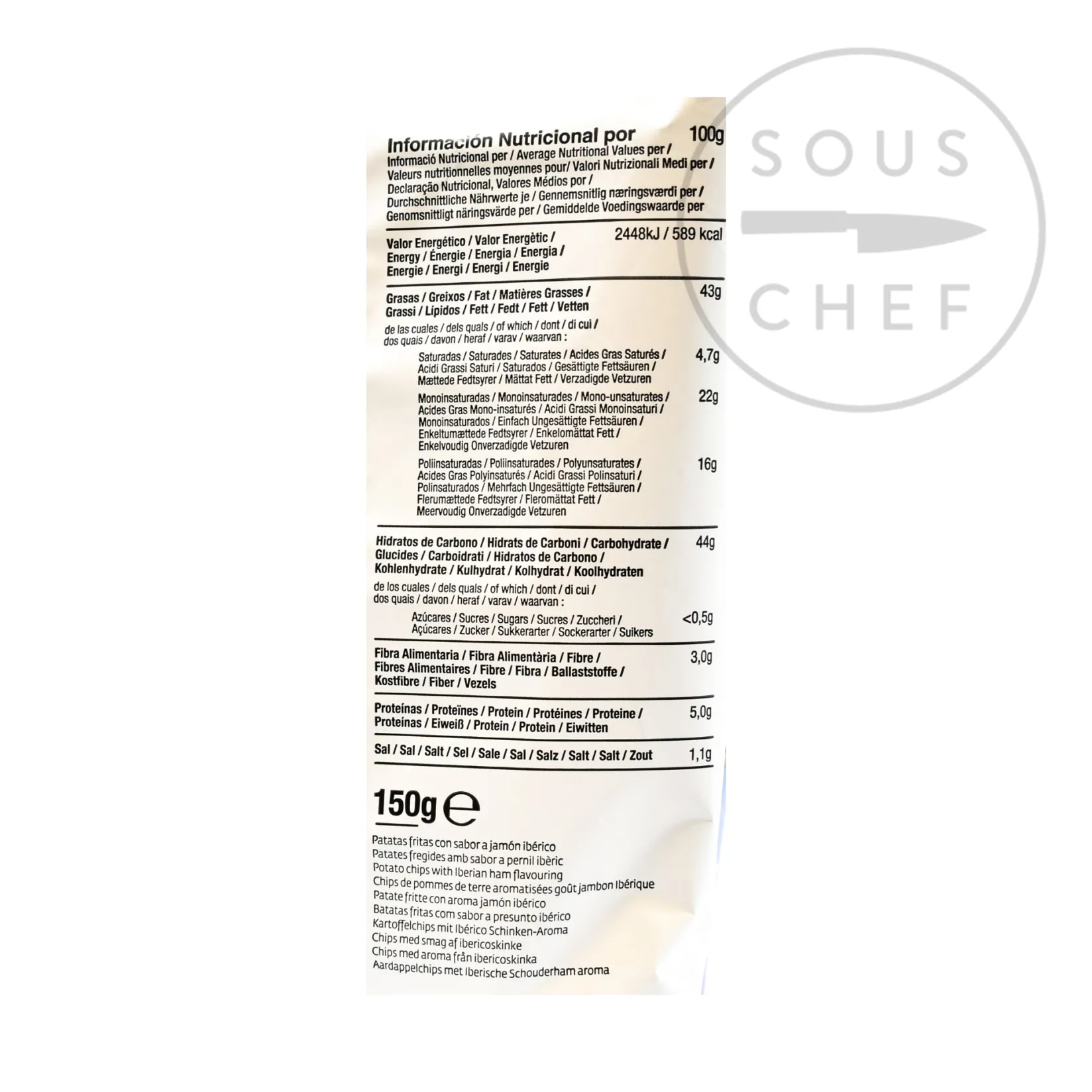 Torres Spanish Ingredients|Snacks^Iberico Ham Flavour Crisps, 150g