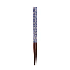 Kawai Co. Ltd Japanese Ingredients|Cutlery^Traditional Japanese Lancewood Navy Asanoha Washi Chopsticks, 23cm