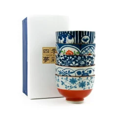 Kiji Stoneware & Ceramics Tableware Brands|Japanese Ingredients^Traditional 5-Piece Japanese Rice Bowl Set