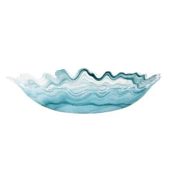 Turkish Tableware Tableware Brands|Crockery & Dinnerware^Turquoise Marble Glass Serving Bowl, 40x30cm