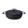 Unilloy Japanese Ingredients|Pots & Pans^Black Japanese Lightweight Cast Iron Shallow Casserole, 24cm