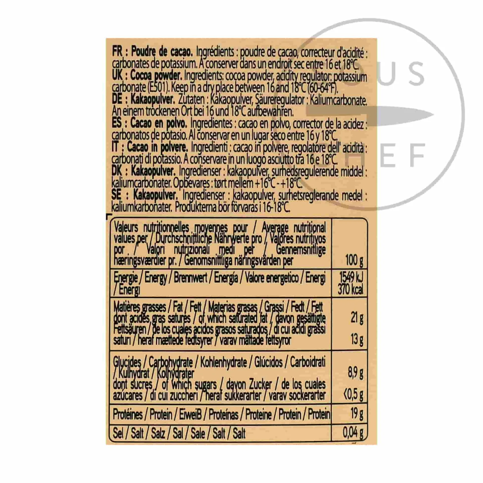 Valrhona French Ingredients|Chocolate & Sweets^Cocoa Powder, 250g