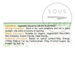 Special Ingredients Ingredients Brands|Baking Ingredients^Vegetable Glycerine, 1 Litre